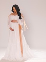 Vestido de Maternidad en Chiffon con Sobrefalda