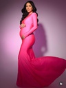 Vestido de Maternidad Estilo Sirena con Cuello Alto