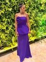 Vestido Sirena en Crepé con Detalle Floral